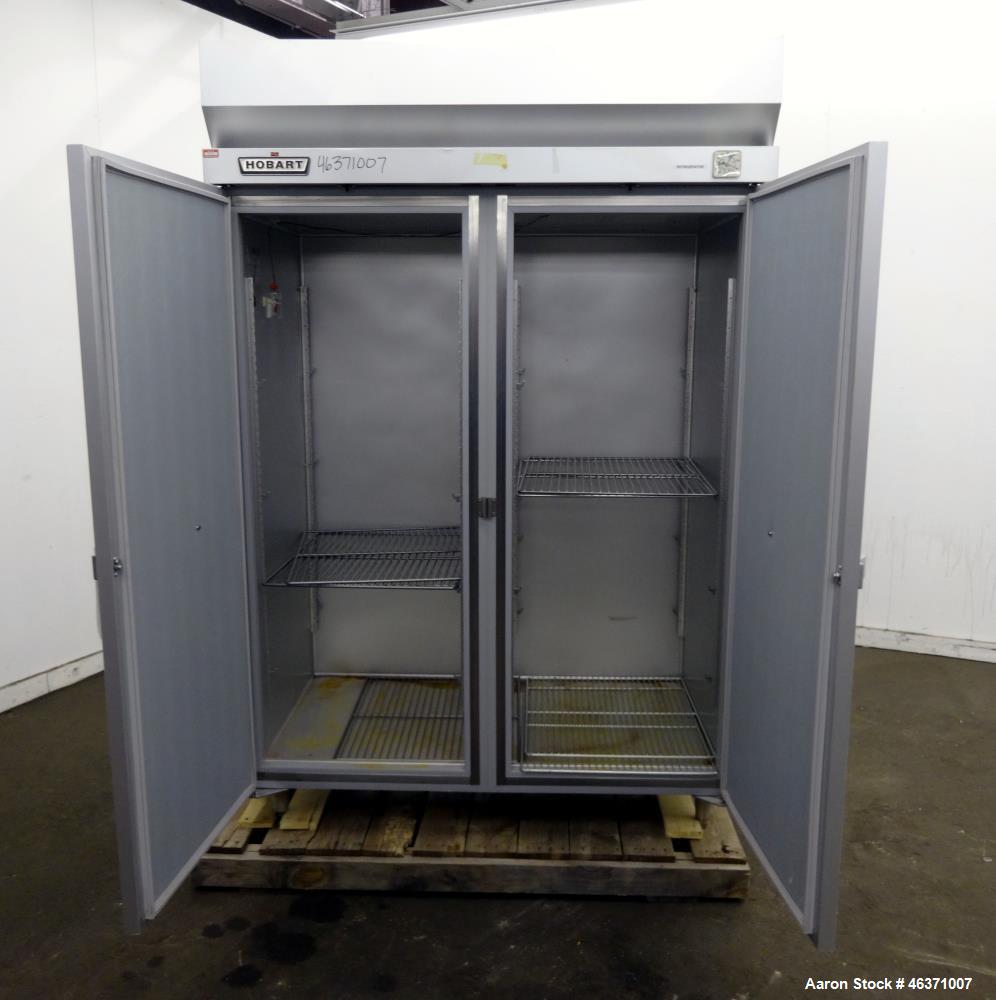 Used- Hobart Two Section Medium Temperature Refrigerator, Model Q2. 48.9 Cubic feet capacity, approximate interior dimension...
