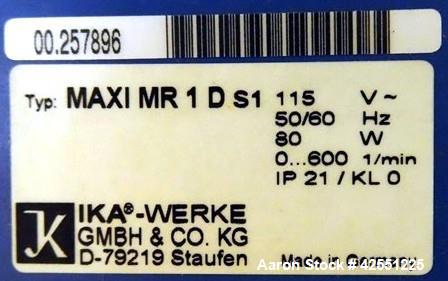Used-IKA Magnetic Stirrer, Model MAXI MR 1 D. 80 Watts, 115 volt. No heating. Serial# 00.257896.