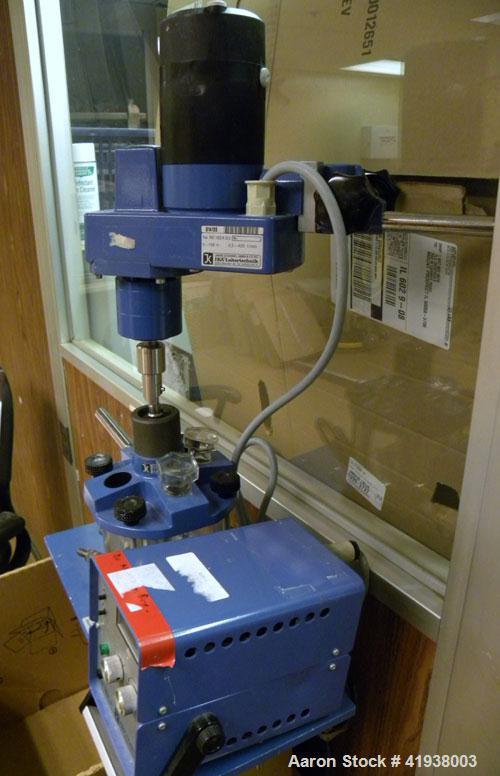 Used IKA 0.25 Gallon Laboratory Reactor System consisting of: (1) Ika Stirrer, model RE 162/P, 2.5-400 rpm. Includes an IKA RE 162E S5 controller. (1) IKA Anchor stirrer with PTFE scraper, model LR-1...