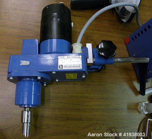 Used IKA 0.25 Gallon Laboratory Reactor System consisting of: (1) Ika Stirrer, model RE 162/P, 2.5-400 rpm. Includes an IKA RE 162E S5 controller. (1) IKA Anchor stirrer with PTFE scraper, model LR-1...