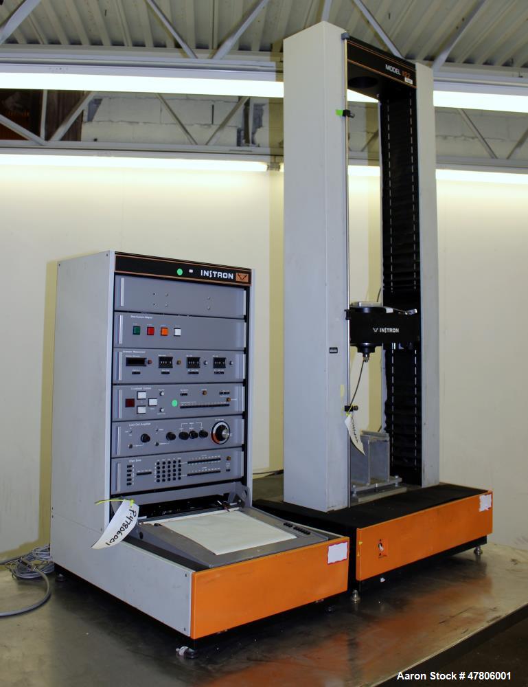 Used Instron 1120 Series Tensile Tester, Model 1122. Designed and used for testing the physical properties and stretching capabilities of plastics. Tension load ranges 10 (0.1N) to 1000 pounds (5 kN)...