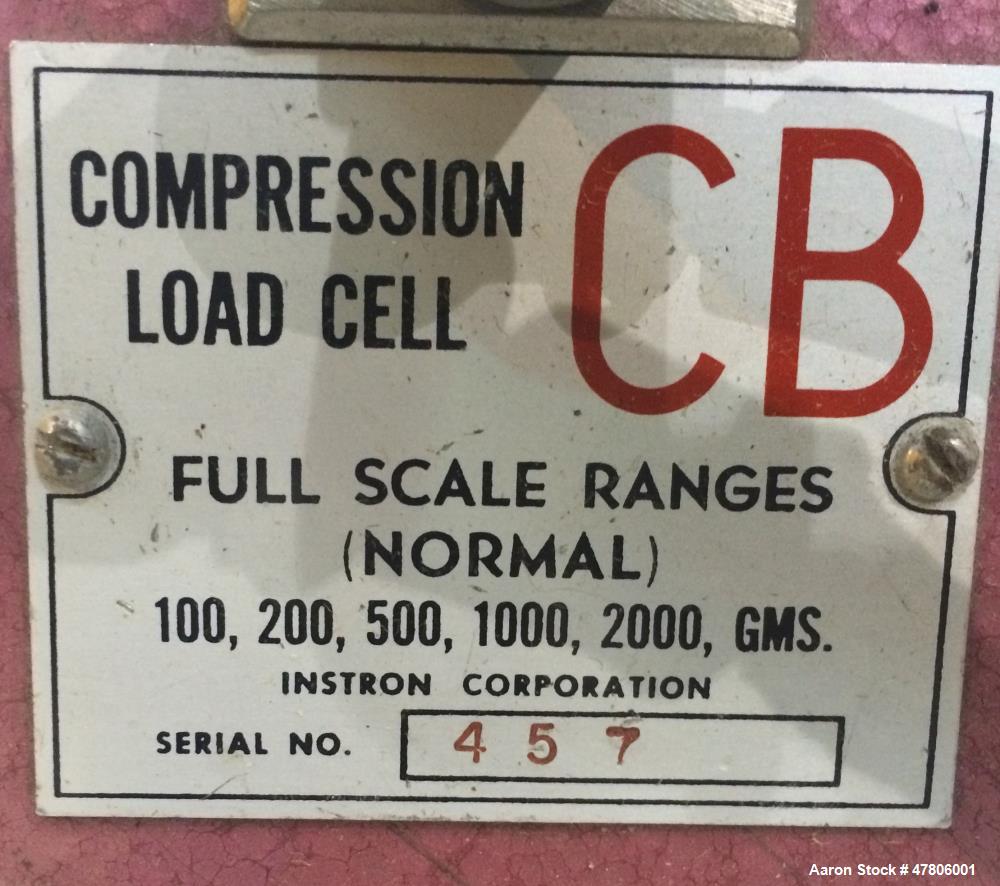 Used Instron 1120 Series Tensile Tester, Model 1122. Designed and used for testing the physical properties and stretching capabilities of plastics. Tension load ranges 10 (0.1N) to 1000 pounds (5 kN)...
