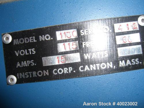 Used Instron Corp Tensile Tester, Model 1130.
Serial #412. 115 volt/ 15 amp.