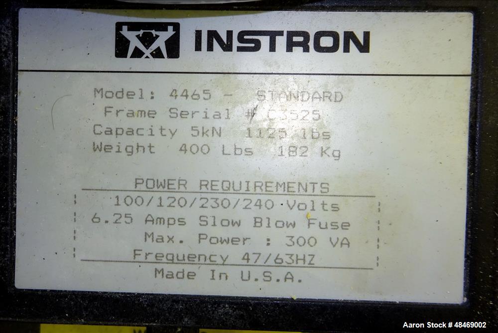 Used Instron 4465 Tensil Tester.