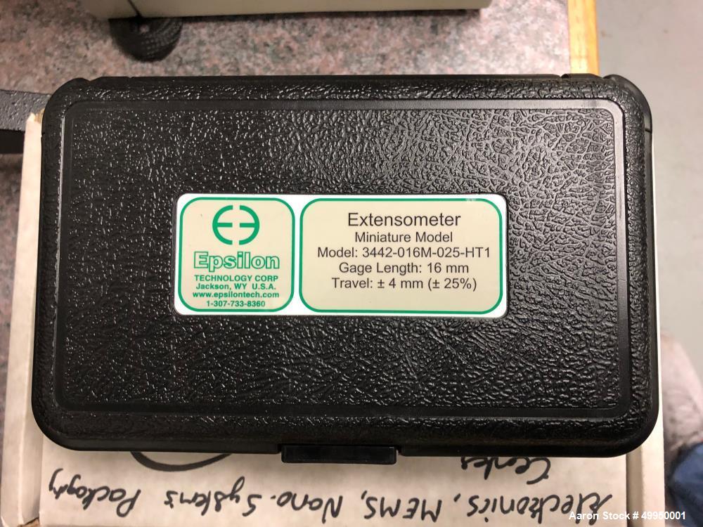 Used Instron MicroTester; Model 5848; used to measure Young's modulus, ultimate strength; forces vs. deformation measurements; Includes: Bluehill Software and EC1765 Oven for measuring at high temper...