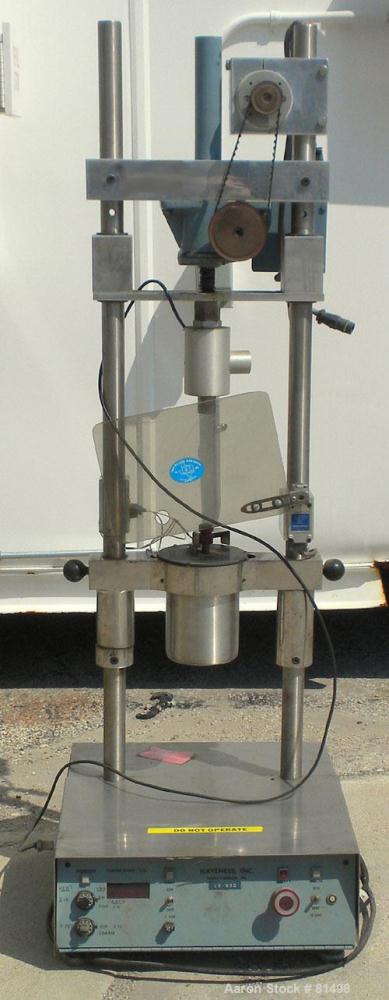Used Kayeness Capillary Rheometer, Model LS8-402-2-0-A-2T-T-1-A. Rated 2 ton capacity. Includes digital display controls. Used to assess incoming material quality or to determine processability of va...