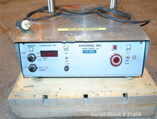 Used Kayeness Capillary Rheometer, Model LS8-402-2-0-A-2T-T-1-A. Rated 2 ton capacity. Includes digital display controls. Used to assess incoming material quality or to determine processability of va...