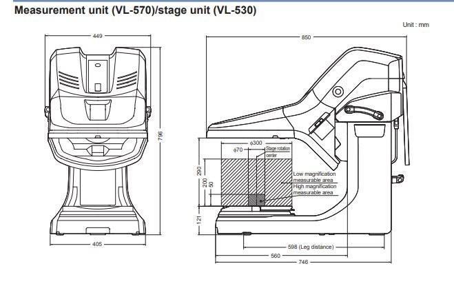Used Keyence VL-570 3D Scanner CMM – High-Resolution, 360° Stage, LED Light Sources, Precision Metrology