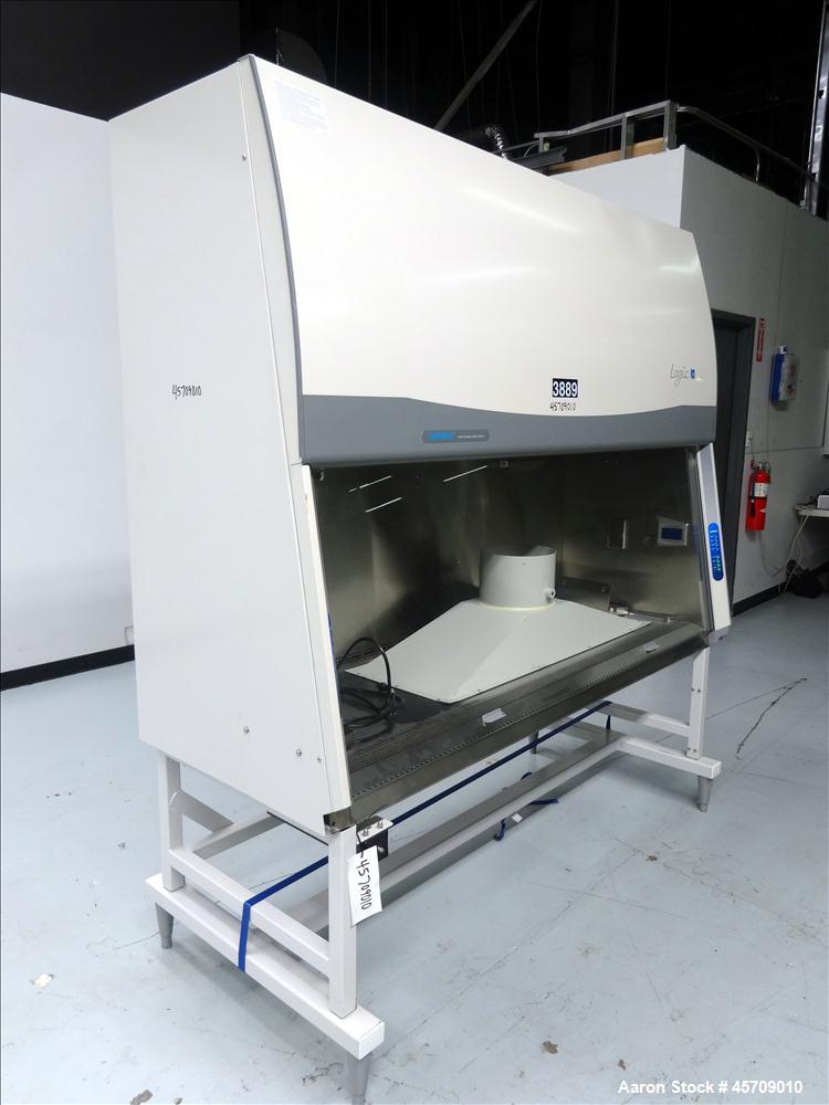 Used Labconco Purifier Logic Class II, Type B2 Total Exhaust Biological Safety Cabinet, Catalog# 3461000. Approximate 73" wide x 25" deep stainless steel vented work area. Nominal inflow 105 feet per...