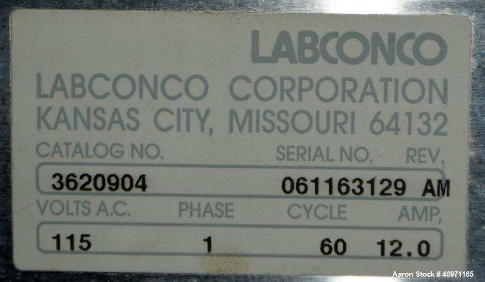 Used Labconco Purifier Class II Biosafety Catalog 3620904.