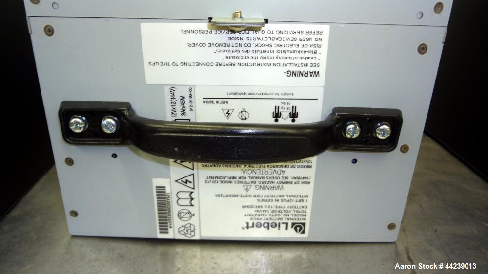 Used- Liebert UPS Station GXT Battery Backup, Consisting Of: (4) External Battery Cabinets, model GXT2-144VBATT, (1) interna...