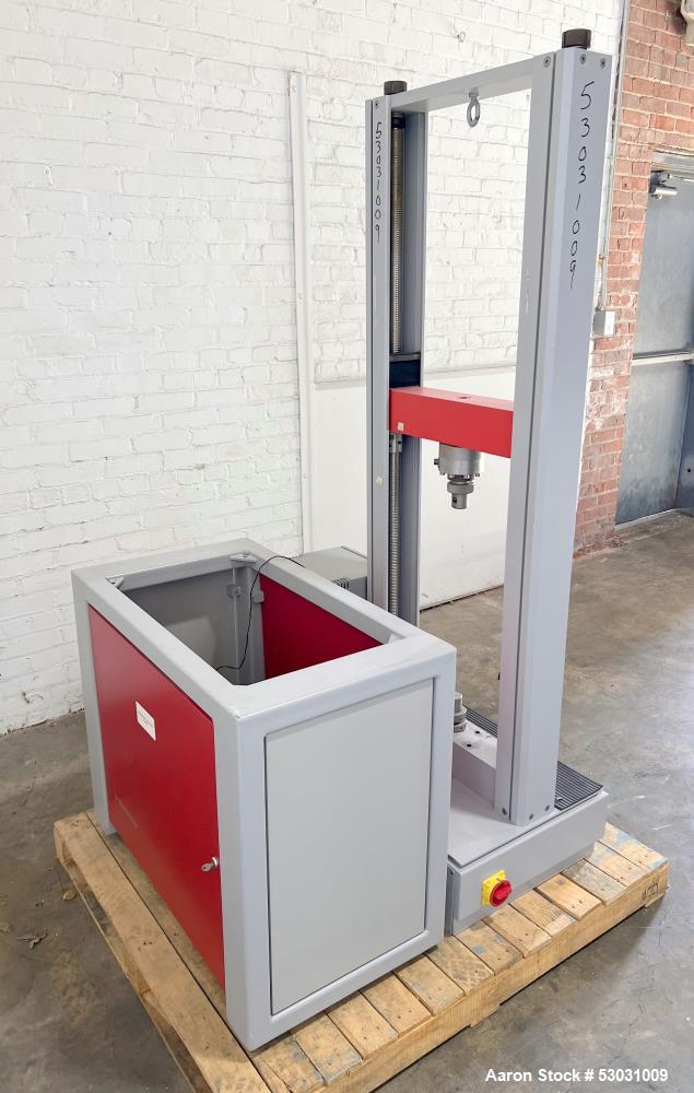 Used Testometric Dual Column Bench-mounted Universal Testing Machine, Model M500-100KN. Force capacity up to 100 kN. Serial# 500-636. 1/60/110 Volt.