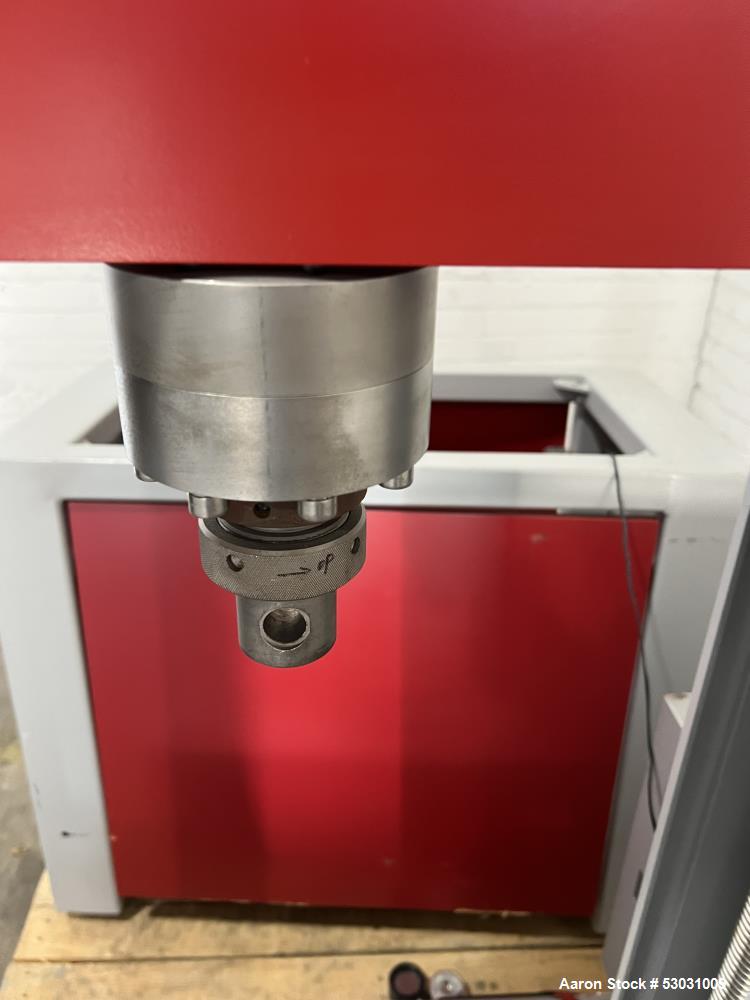 Used Testometric Dual Column Bench-mounted Universal Testing Machine, Model M500-100KN. Force capacity up to 100 kN. Serial# 500-636. 1/60/110 Volt.