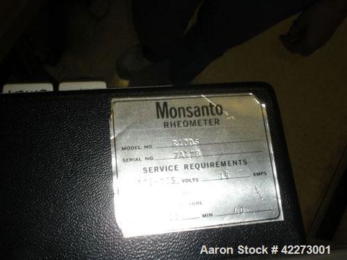 Used Monsanto Model R100S Rheometer designed for evaluating the flow properties of fluids and molten polymers.