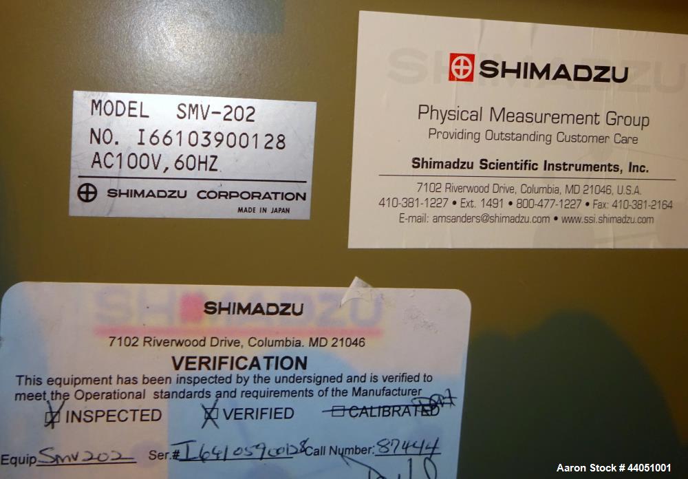 Used Mooney Viscometer, Model SMV-202