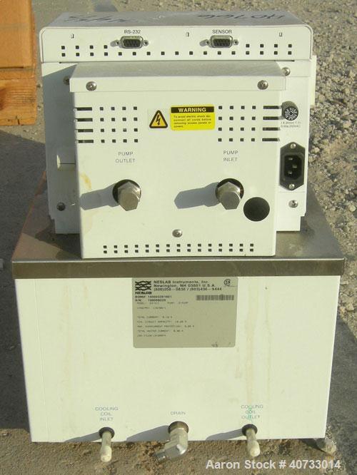 Used Neslab model EX-411 bath circulator, 5.8 gallon capacity, 316 stainless steel.  Bath work area 19 1/4" long x 10" wide x 6" deep.  800 watt heater, temperature range 15 degrees C to 150 degrees ...