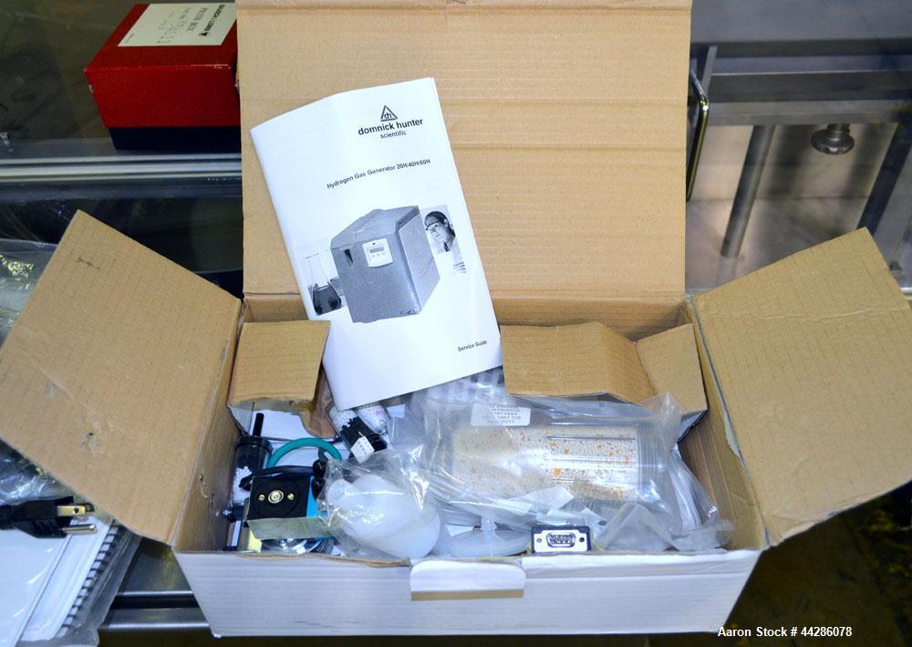 Used Domnick Hunter Hydrogen Gas Generator, Model 20H. Designed to produce a constant stream of high purity hydrogen at a predetermined flow rate, and pressure when connected to a suitable power supp...