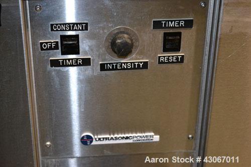 Used Ultrasonic Power Corporation Ultrasonic Cleaner, Model 53-40-158, 304 Stainless Steel. Approximate 39 gallon tank, 18’’ wide x 32’’ long x 16’’ deep. Includes a removable basket. Peak power 1500...
