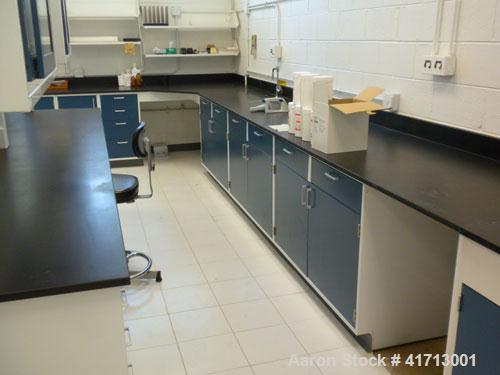 Used Lab Counters: (1) 29" deep x 83 1/2" long x 36" high section with 9 drawers; (1) 29" deep x 84 1/2" long x 36" high section with a sink, 9 drawers and 2 cabinets; (1) 30" deep x 240" long x 37" ...