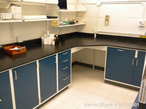 Used Lab Counters: (1) 29" deep x 83 1/2" long x 36" high section with 9 drawers; (1) 29" deep x 84 1/2" long x 36" high section with a sink, 9 drawers and 2 cabinets; (1) 30" deep x 240" long x 37" ...