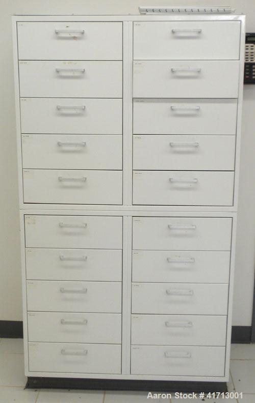 Used Lab Counters: (1) 29" deep x 83 1/2" long x 36" high section with 9 drawers; (1) 29" deep x 84 1/2" long x 36" high section with a sink, 9 drawers and 2 cabinets; (1) 30" deep x 240" long x 37" ...