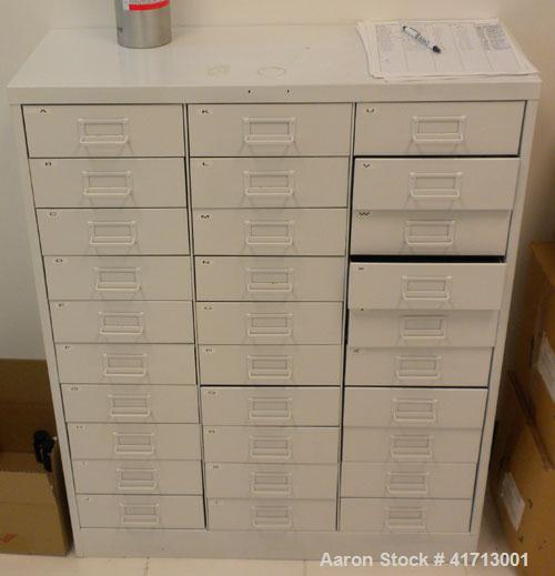 Used Lab Counters: (1) 29" deep x 83 1/2" long x 36" high section with 9 drawers; (1) 29" deep x 84 1/2" long x 36" high section with a sink, 9 drawers and 2 cabinets; (1) 30" deep x 240" long x 37" ...