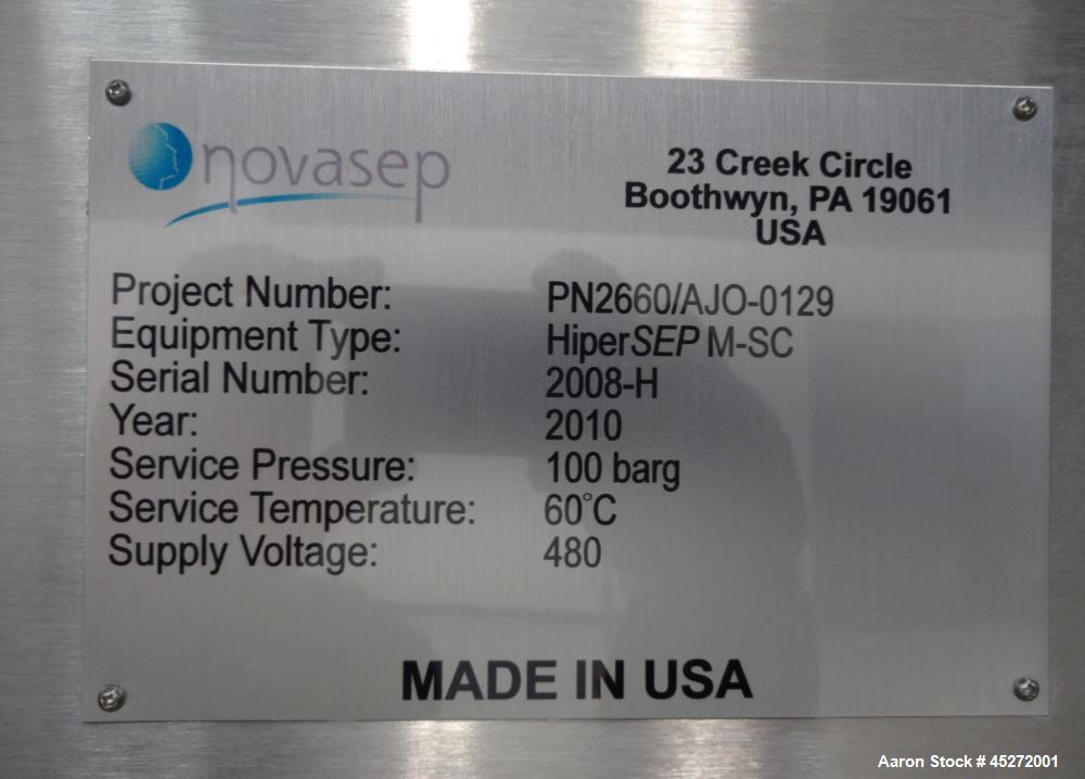 Used Novasep HPLC Hipersep High Pressure Chromatography System