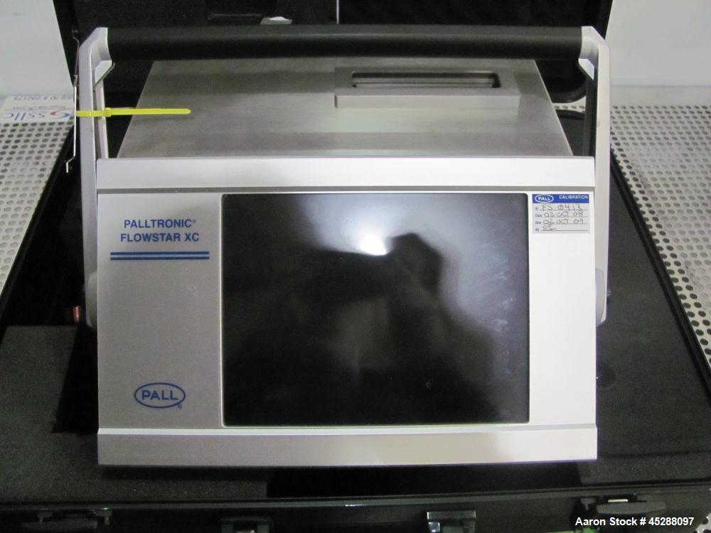 Used Pall Palltronic Flowstar XC Filter Integrity Tester. Test ranges forward flow 0.1 – 200 cc/min, water intrusion 0.05 – 50 mL/min, bubble point 300–6500 mbar (4.4 – 94 psi), accuracy forward flow...