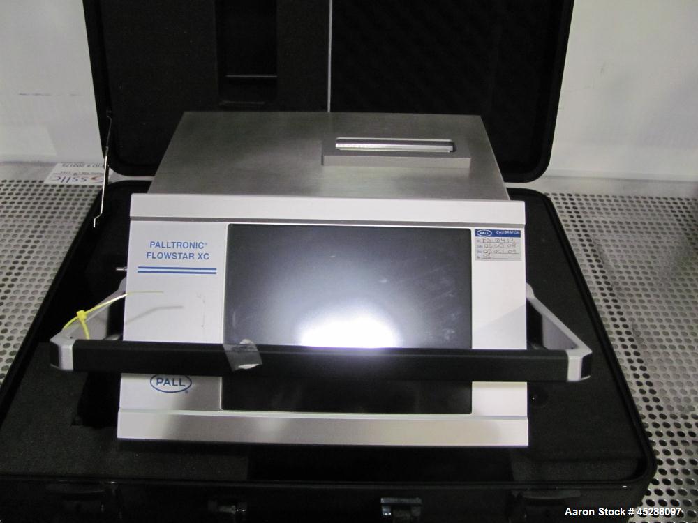 Used Pall Palltronic Flowstar XC Filter Integrity Tester. Test ranges forward flow 0.1 – 200 cc/min, water intrusion 0.05 – 50 mL/min, bubble point 300–6500 mbar (4.4 – 94 psi), accuracy forward flow...