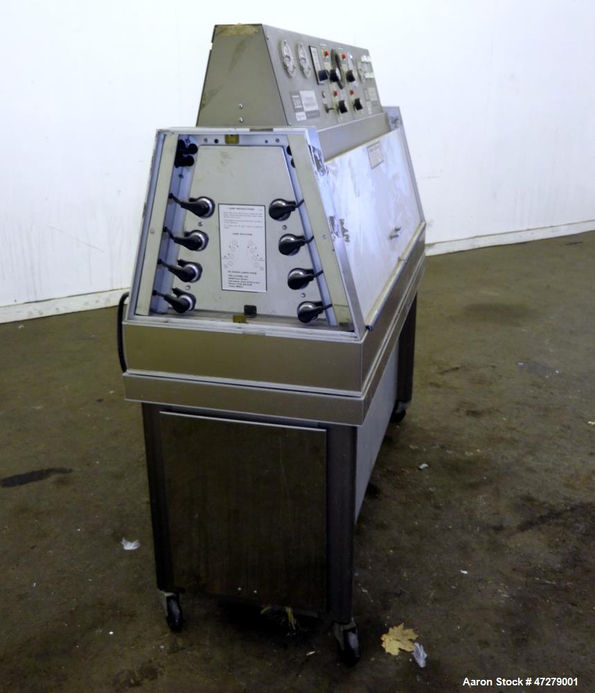 Used QUV Accelerated Weathering Tester, Model QUV. Temperature ranges: light cycle 45 to 80 degrees C., condensation cycle 40 to 60 degrees C. UV exposure, specimen capacity 50 samples 75mm x 150mm. ...