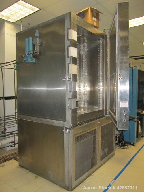Used Russells Technical Products Environmental  (Temperature/ Humidity) Chamber, Model RD32-5-5, self- contained. Heat rejected kW = 17.6, 3/60/460V.  Max load (A) 47.  DI Water 10 gpm @ 25 psi max. ...