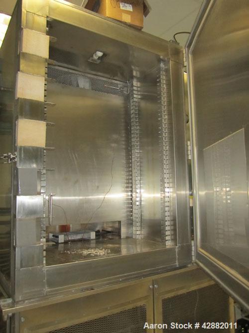 Used Russells Technical Products Environmental  (Temperature/ Humidity) Chamber, Model RD32-5-5, self- contained. Heat rejected kW = 17.6, 3/60/460V.  Max load (A) 47.  DI Water 10 gpm @ 25 psi max. ...