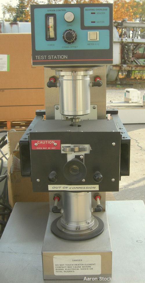 Used Rheometrics model RSA-2, solid material mechanical analyzer system.  15 amp, 220 volt.  Actuator max force of 1000 G.  Measurement sensitivity of 1 gm.  Includes a control computer, environmenta...