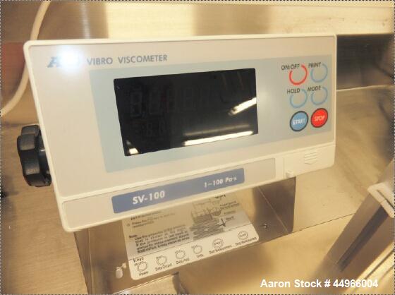 Unused AND Company Ltd Vibro Viscometer, Model SV-100, with  AND SV-100 Sine-Wave Vibro Viscometer tuning fork vibration method. Complete with Std RS232 & WinCT Visco software. Features:  Range 1000 ...