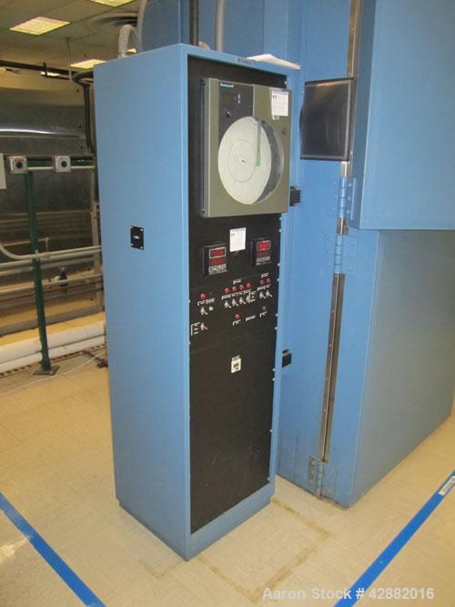 Used Russells Technical Products Environmental (Thermal Shock) Chamber, Model TSV-3-10-1, A/C. Heat rejected kW = 2.6, 3/60/460V.  Max load (A) 72.  DI Water 10 gpm @ 25 psi max. Compressed air dry a...