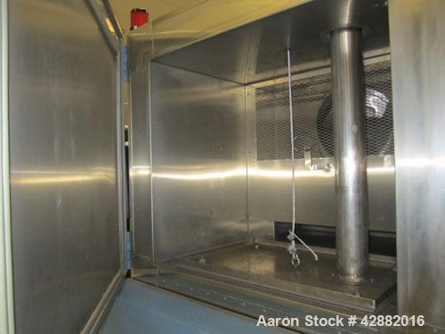 Used Russells Technical Products Environmental (Thermal Shock) Chamber, Model TSV-3-10-1, A/C. Heat rejected kW = 2.6, 3/60/460V.  Max load (A) 72.  DI Water 10 gpm @ 25 psi max. Compressed air dry a...