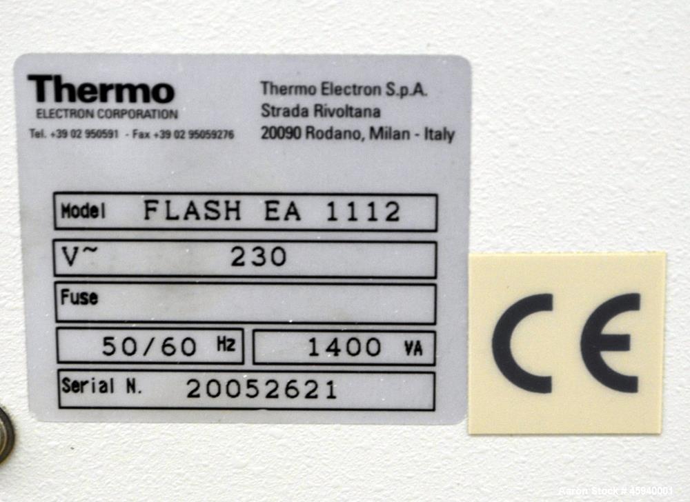 Used Thermo Electron Flash EA 1112 Series N/Protein Analyzer
