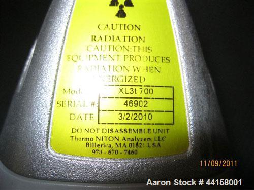 Used Thermo Scientific Niton XL3t Handheld X-Ray Fluorescence (XRF) Analyzer, Model XL3t 700.  Equipped with a 50 kV x-ray tube.  Provides approximately 2x the x-ray flux of a 40 kW x-ray tube.  Lowe...