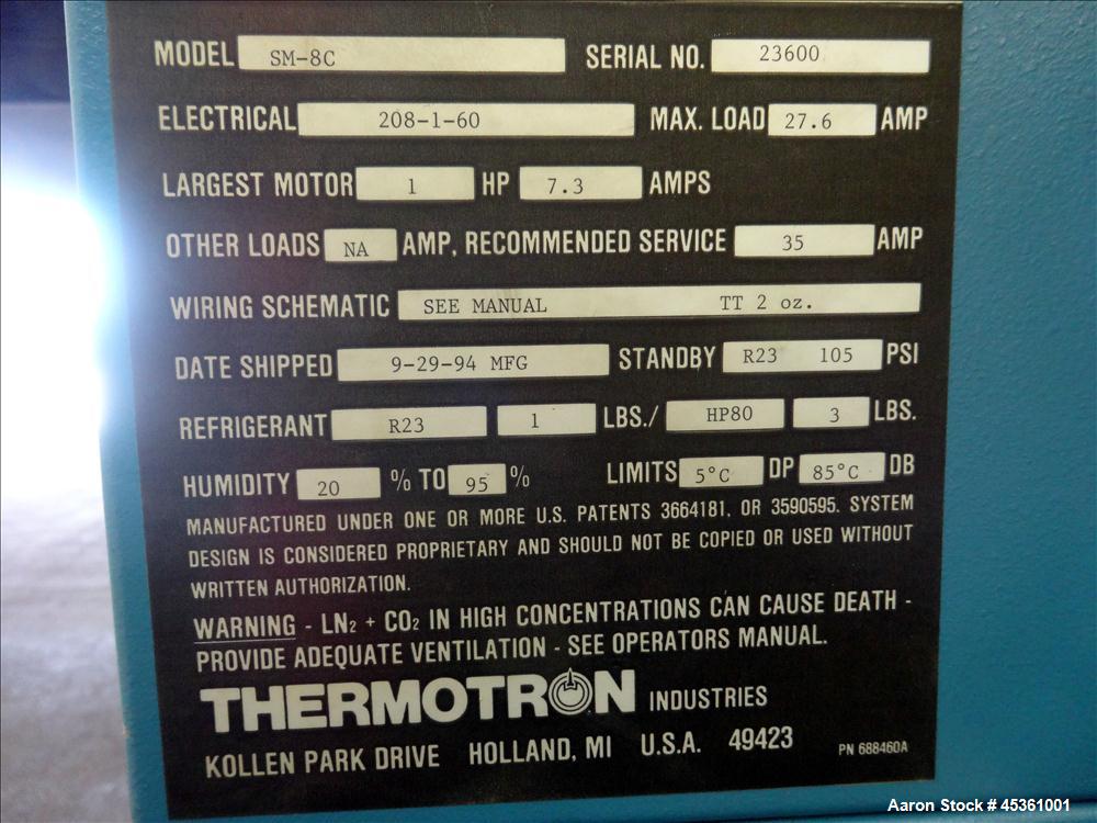 Used Thermotron Environmental Test Chamber, Model SM-8C