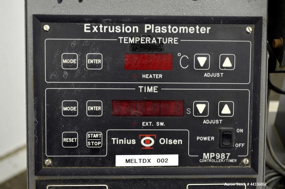 Used Tinius Olsen Extrusion Plastometer/Melt Indexer, Model AD987.