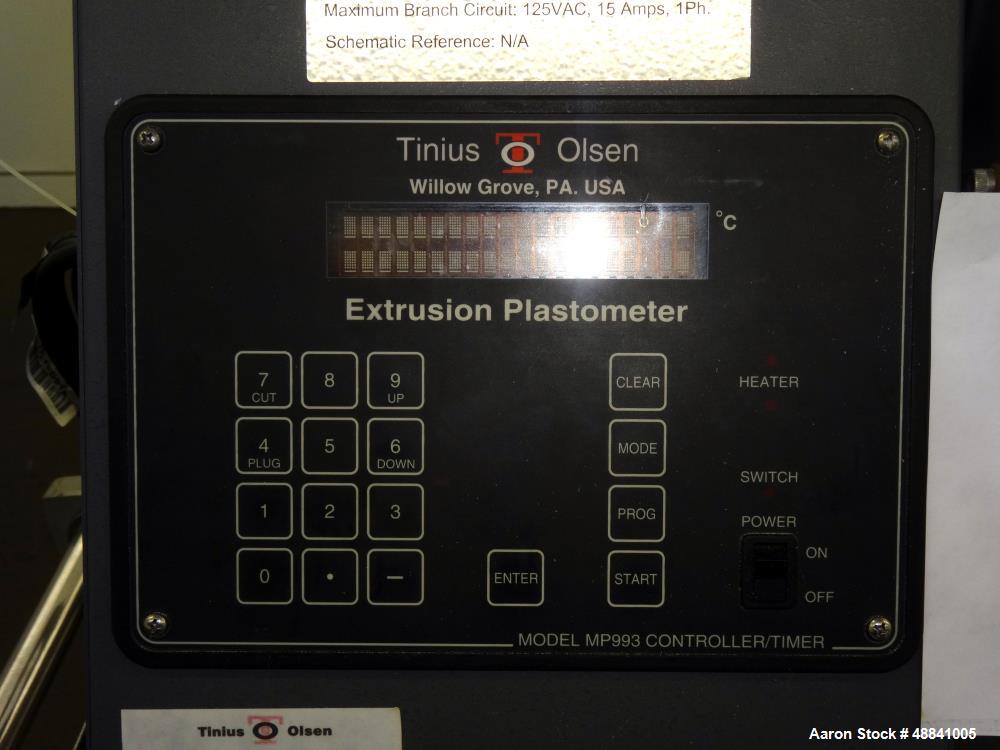 Used Tinius Olsen Extrusion Plastometer/Melt Indexer.