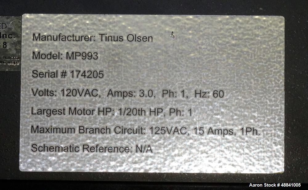 Used Tinius Olsen Extrusion Plastometer/Melt Indexer.