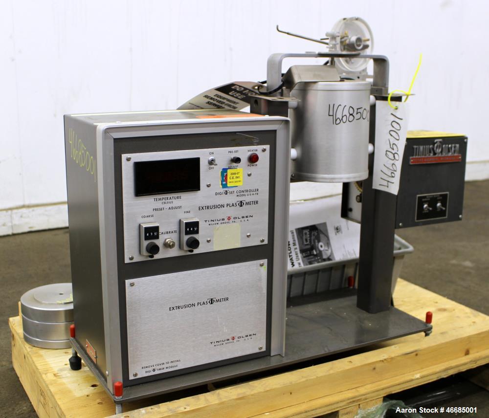 Used Tinius Olsen Extrusion Plastometer/Melt Indexer, Model UE-4-78.