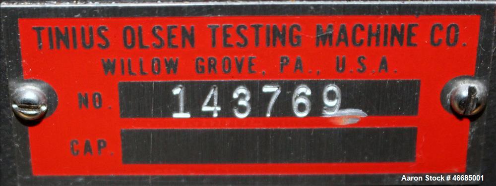 Used Tinius Olsen Extrusion Plastometer/Melt Indexer, Model UE-4-78.