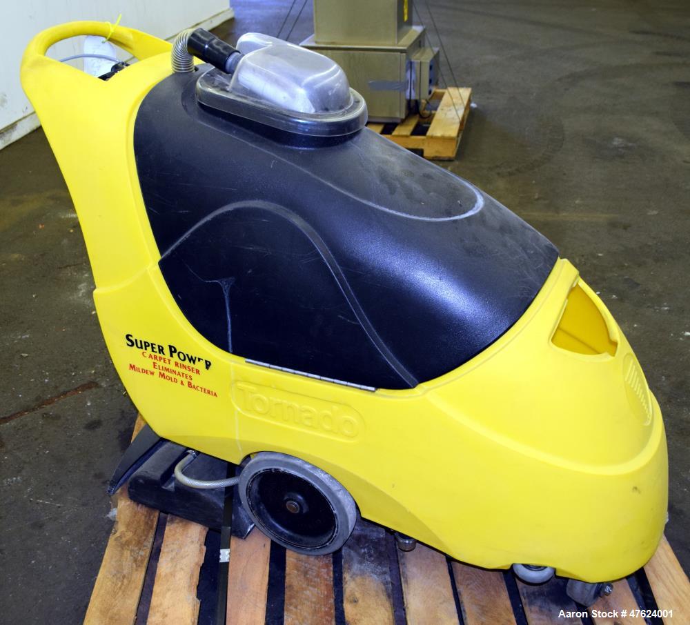 Used Tornado Industries 20 Gallon Self Contained Carpet Cleaner, Model Marathon 2000. 22" Wide cleaning path. 60 Hertz, 115 volts, 15 amps. Serial# 98190CBF10140.