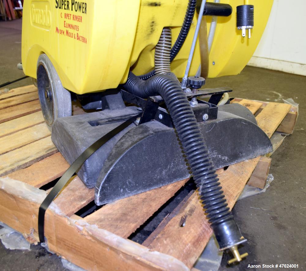 Used Tornado Industries 20 Gallon Self Contained Carpet Cleaner, Model Marathon 2000. 22" Wide cleaning path. 60 Hertz, 115 volts, 15 amps. Serial# 98190CBF10140.