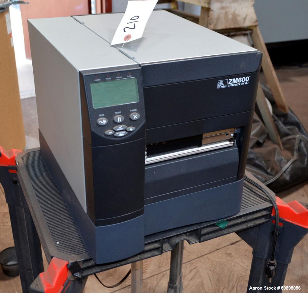 Used- Zebra ZM600 Label Printer, Serial# 08J09460