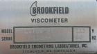 Used Brookfield low viscosity digital viscometer, model LVTDV-II.  8 speed digital controls, viscosity range rated 15 centipoise to 8 million centipoise.  1/60/115 volt.  Mounted on a carbon steel ba...