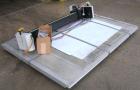 Used: Gerber cutting edge digital cutting system, model  DCS2500. Designed as a table top size plotter/cutter. Includes a model DCS2500 carriage assembly,65