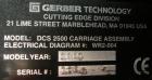 Used: Gerber cutting edge digital cutting system, model  DCS2500. Designed as a table top size plotter/cutter. Includes a model DCS2500 carriage assembly,65